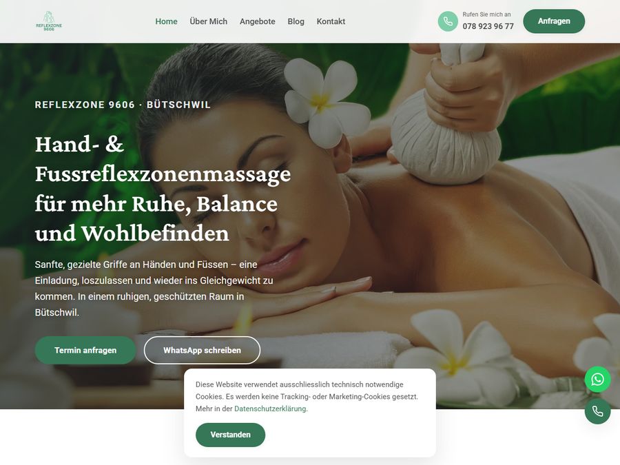 Website von Reflexzone 9606, Bütschwil