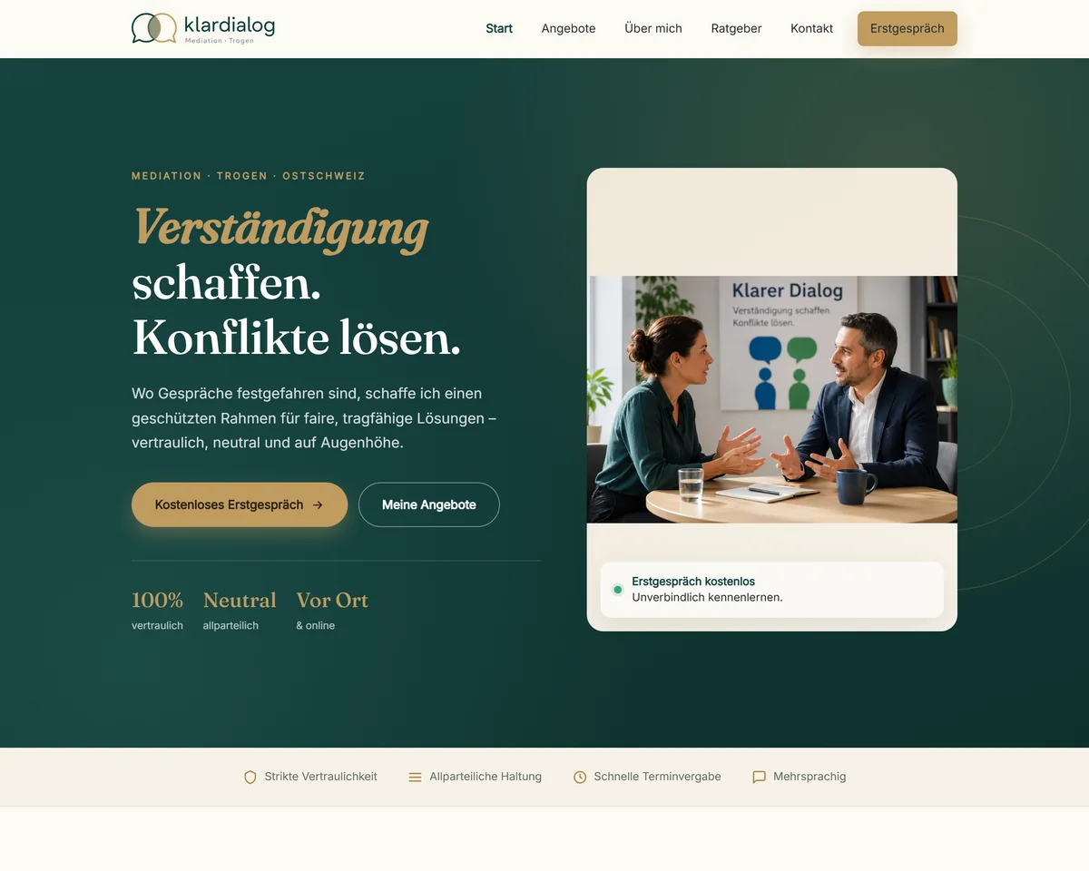 Startseite von klardialog