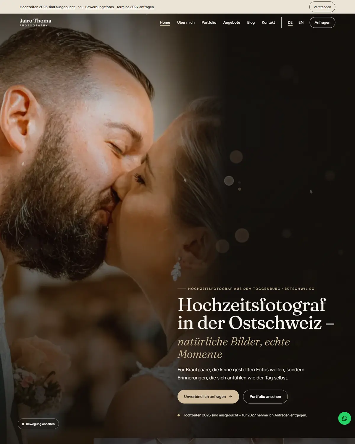 Website von Jairo Thoma Photography