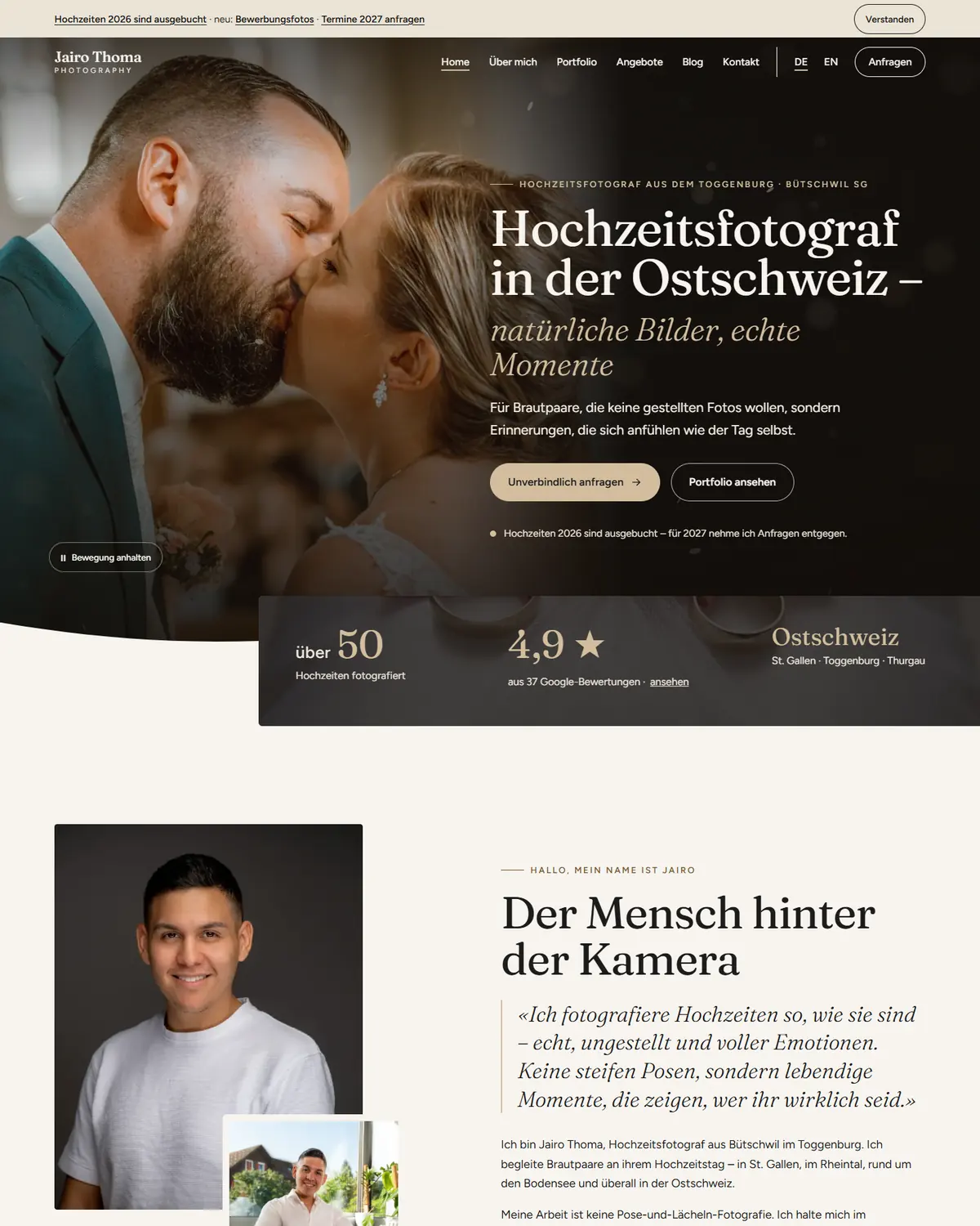 Website von Jairo Thoma Photography