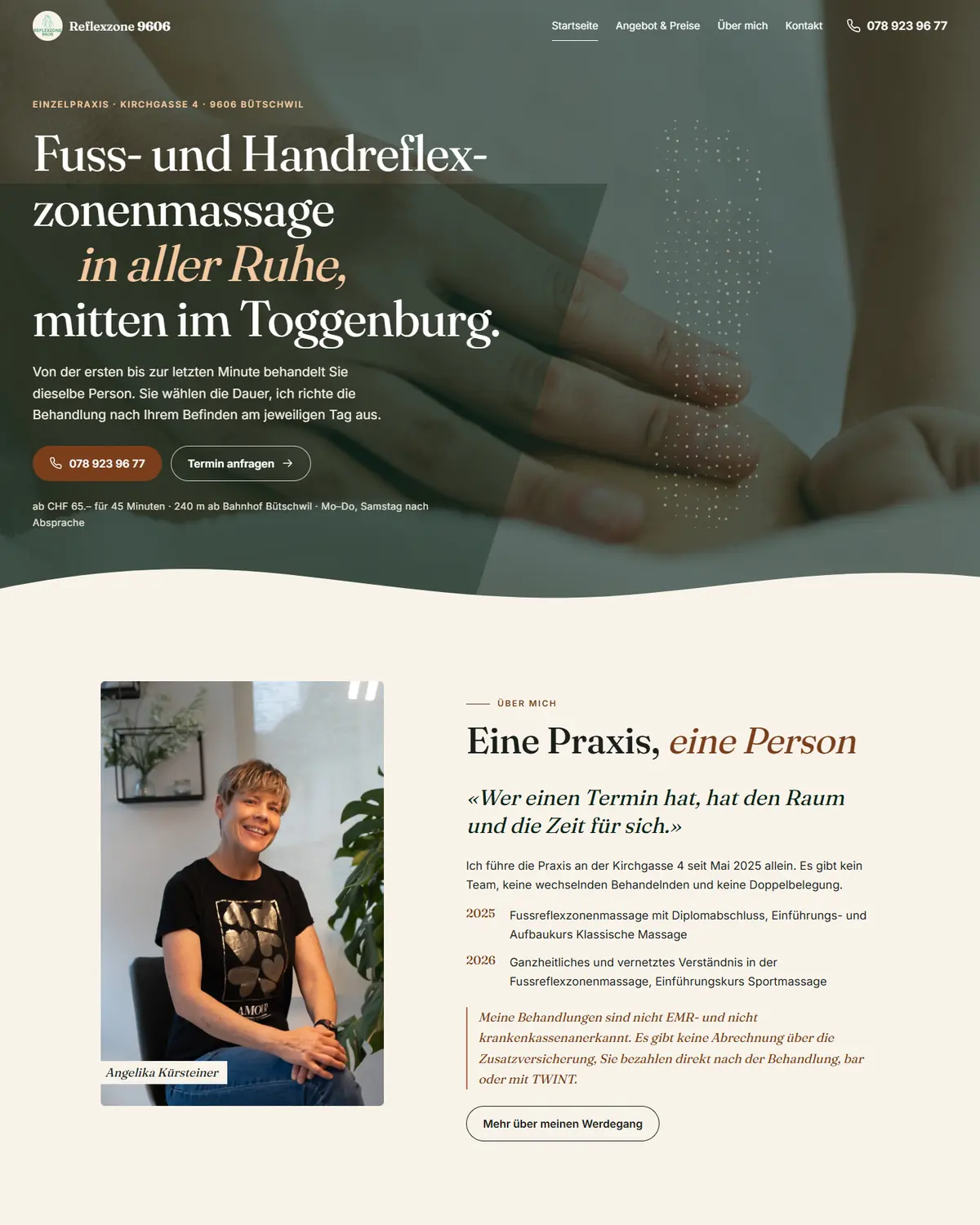Website von Reflexzone 9606, Bütschwil