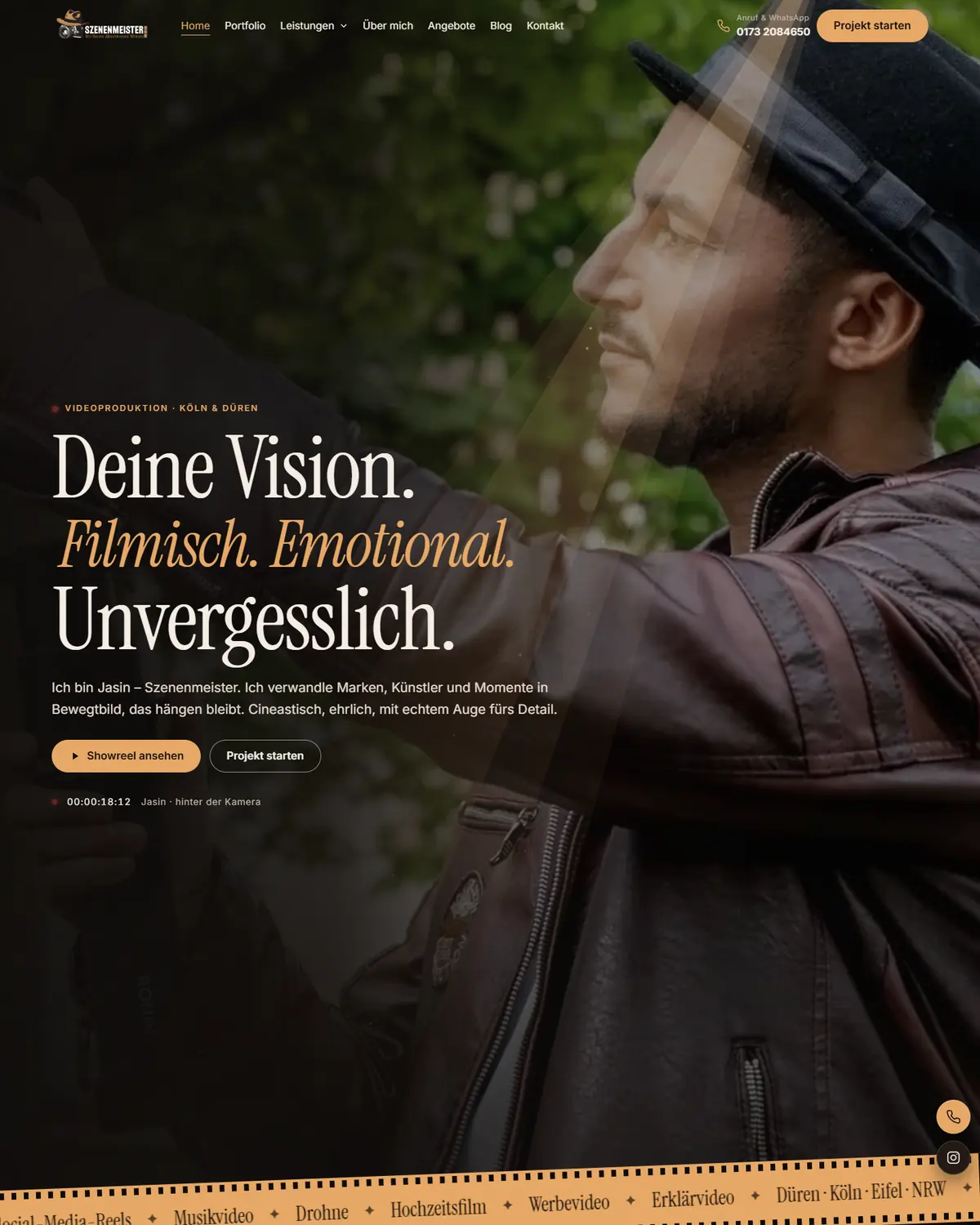 Website von Szenenmeister, Köln